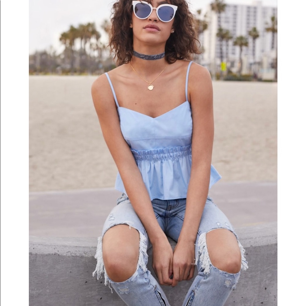 Peplum Ruffle Cropped Tank - Picture 6 of 8
